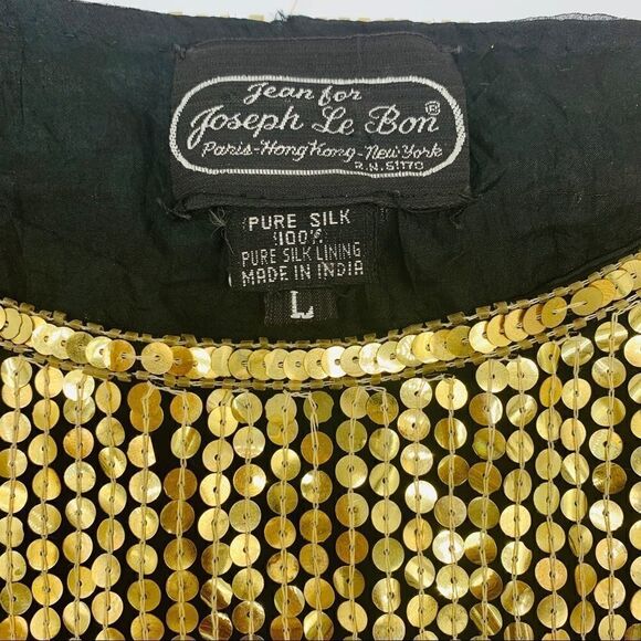 Jean for Joseph Le Bon Vintage 💯% Silk Gold Top LARGE - Picture 13 of 14